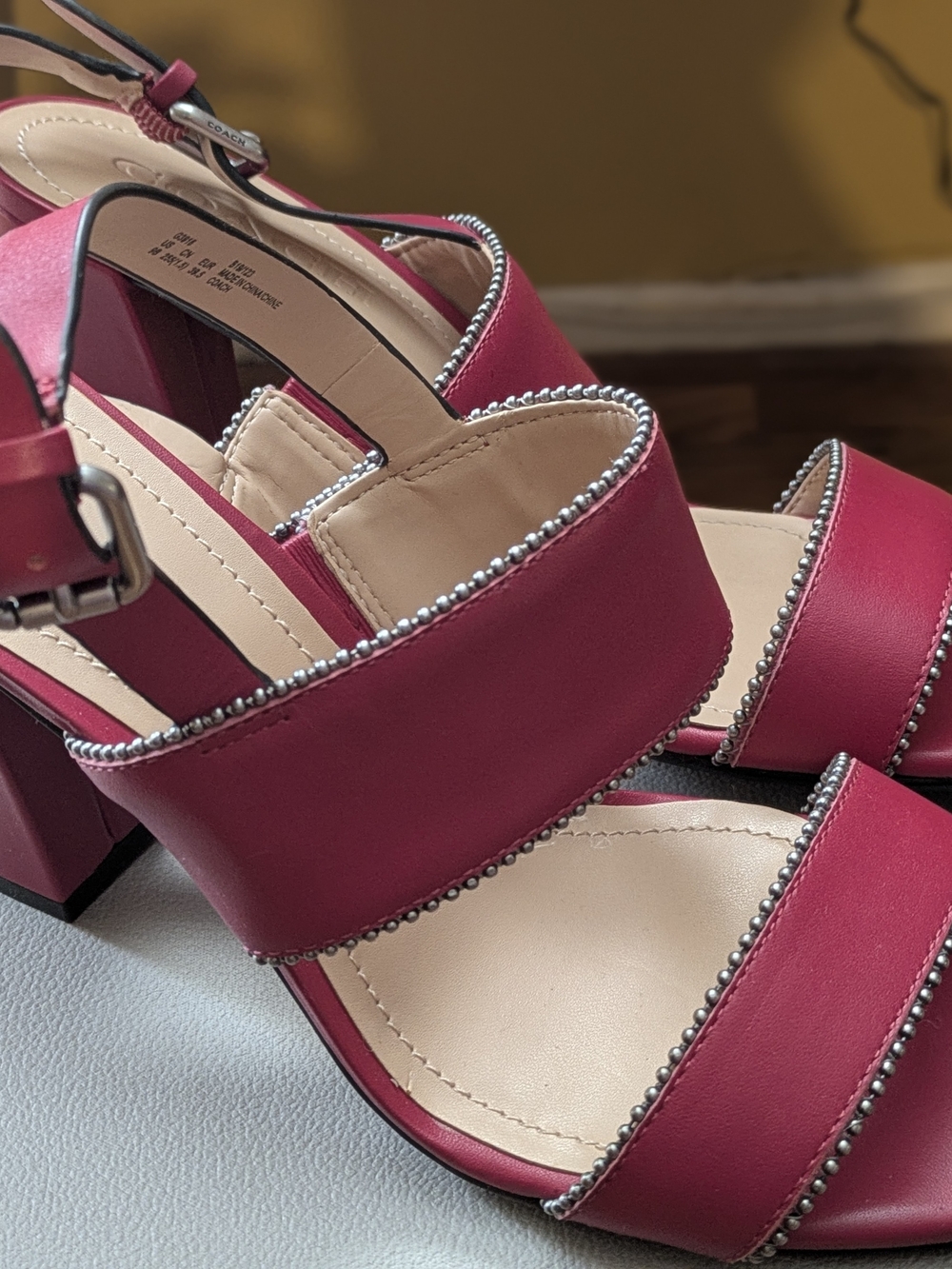 Coach Rylie 3" Leather Heel Sandals | Good Condition | Size 9 B